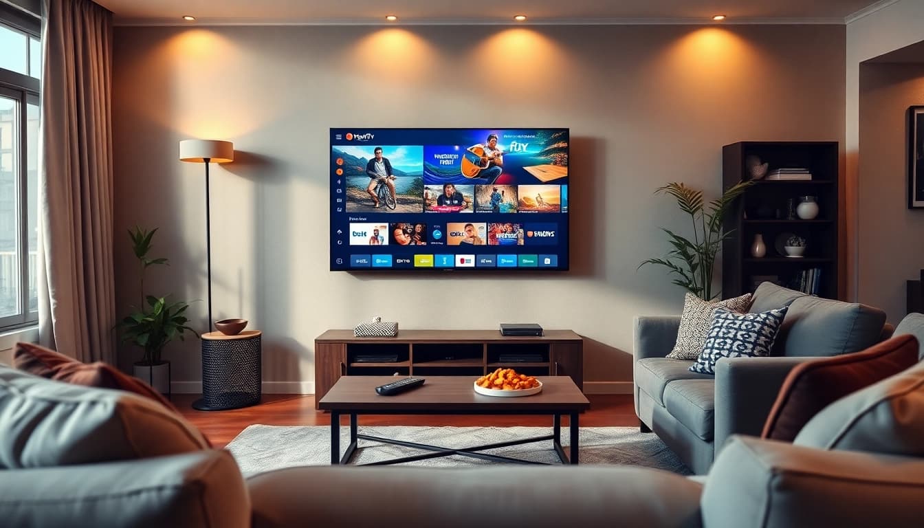 Stream live channels and movies with a smooth iptv order experience in a stylish living room.