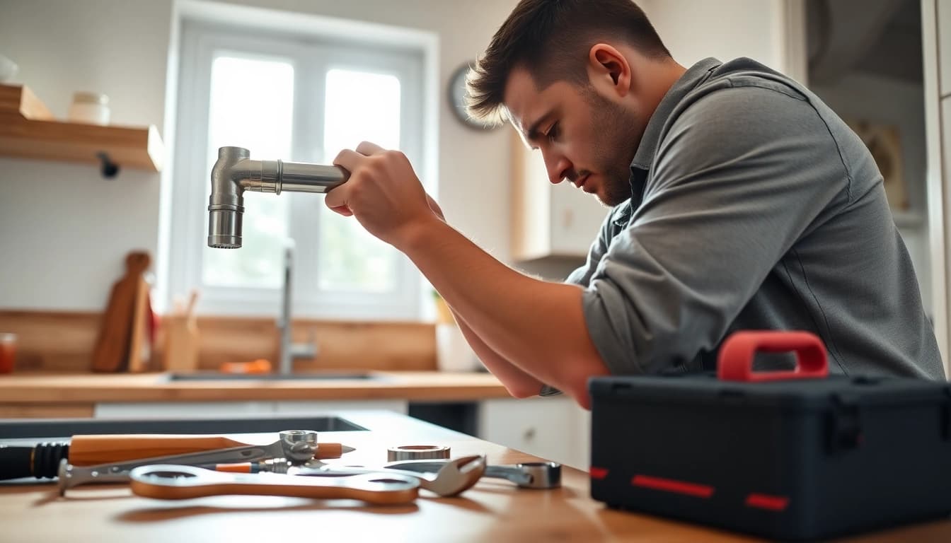 Expert plumbing services from https://speedyservicestoday.com.au showcased with a professional plumber at work.