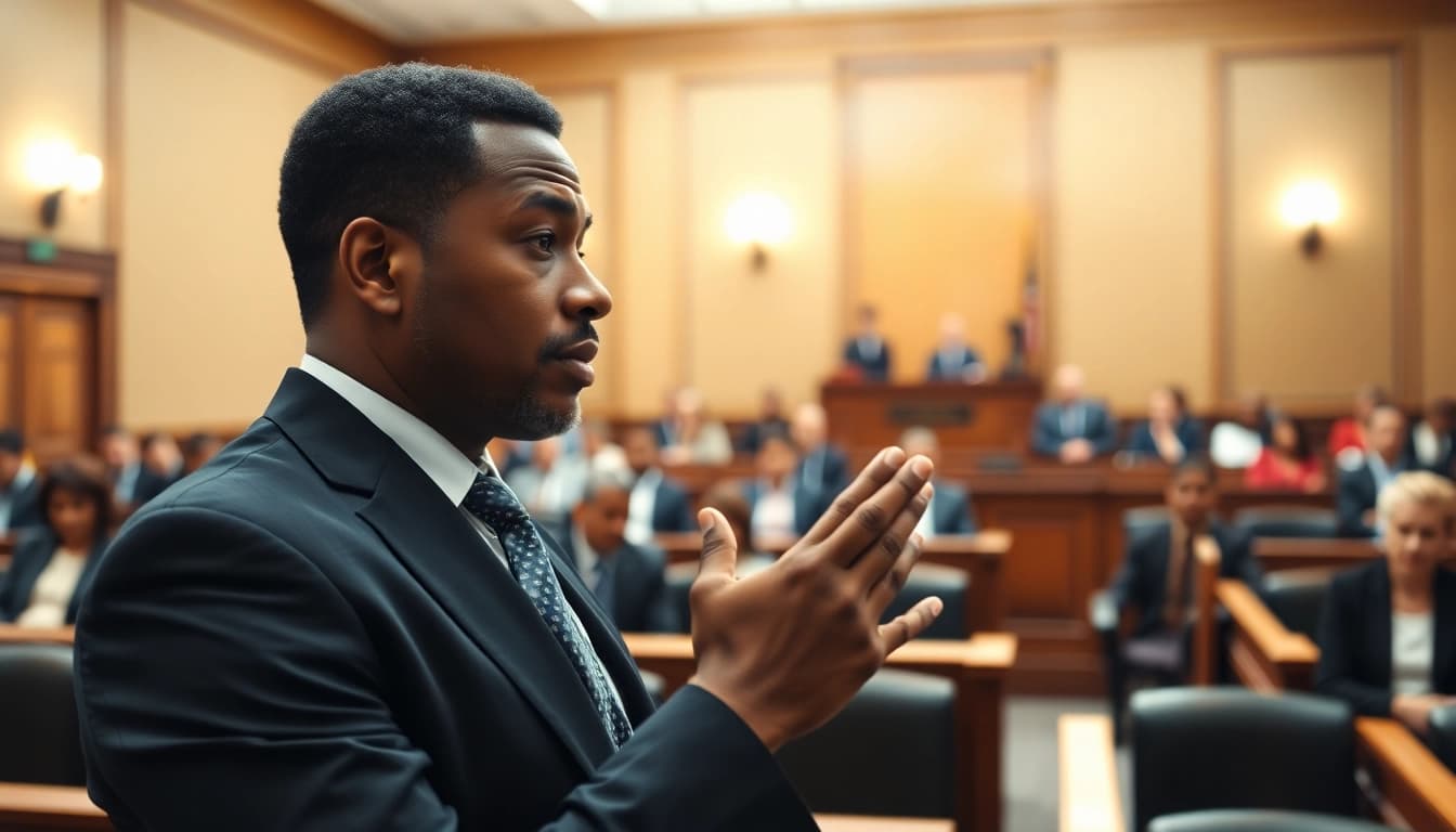 Greenville Personal Injury Lawyers advocate confidently in a courtroom setting.