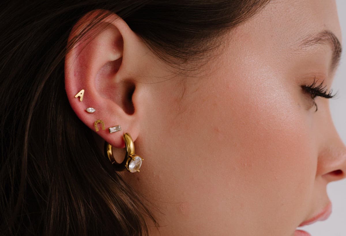 Floating Helix Piercing in 18ct Gold &amp; Diamonds | Cervin Blanc