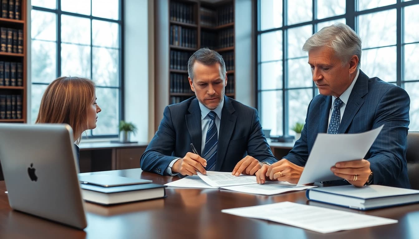 New Hampshire Immigration Attorney consulting with clients in a professional office environment.