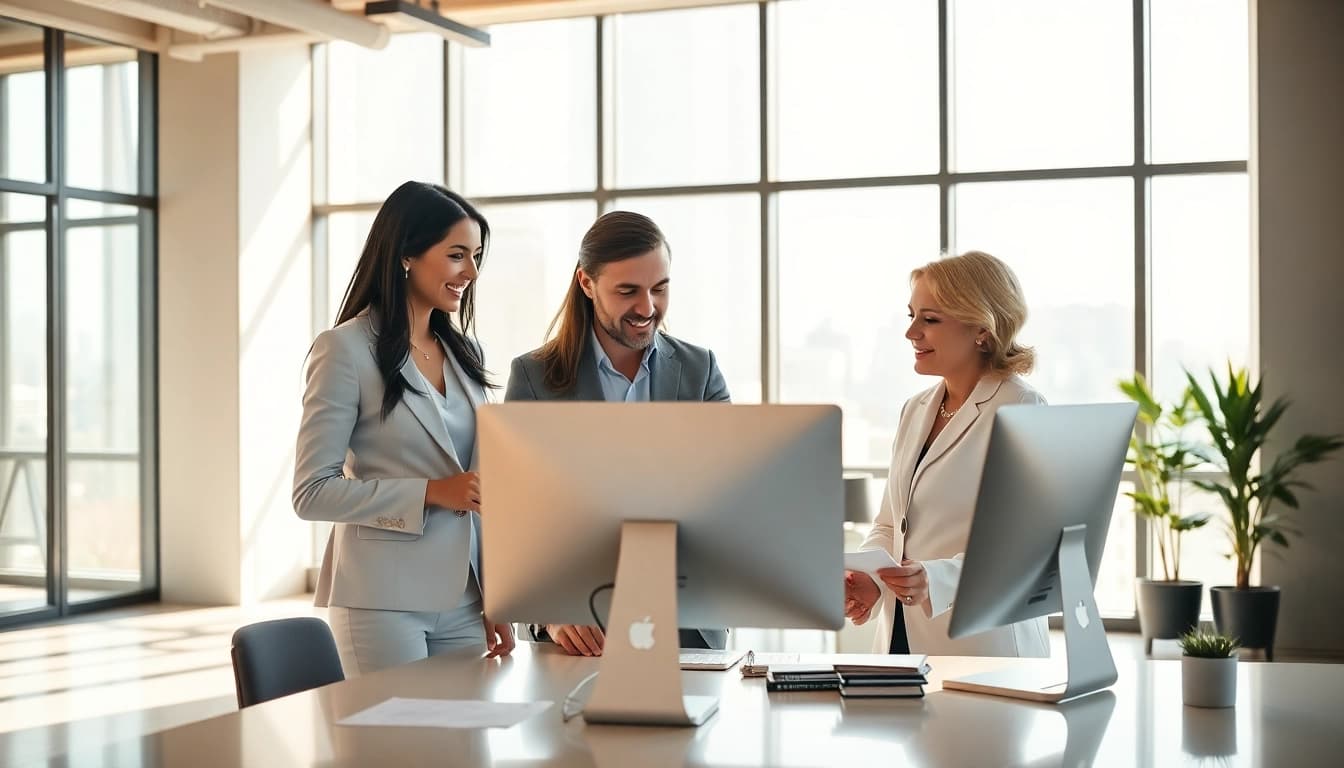 Engage with professional real estate agents as they explore property options.