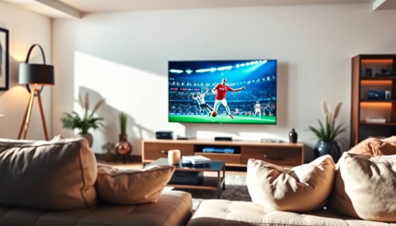 Stream high-quality content with https://bosstv.ca in a modern living room setup.
