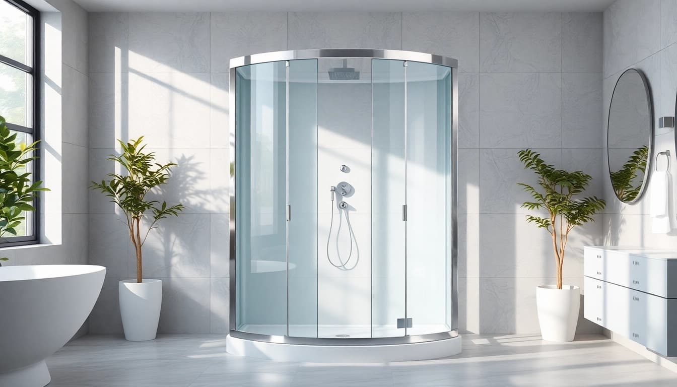 Erleben Sie die sonni Duschkabine 80x80 in einem modernen Badezimmerdesign mit eleganten Details.