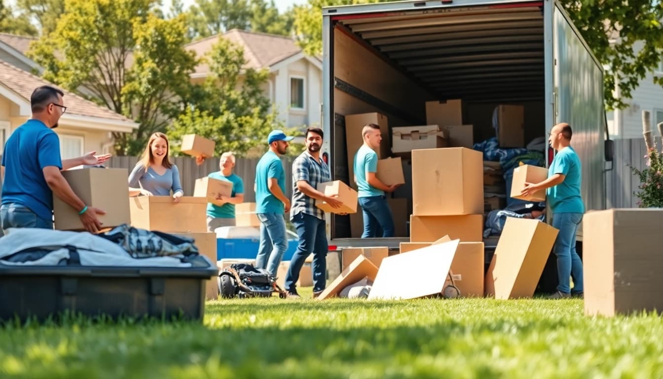 Efficient junk removal services at Myeasyjunkremoval.com, showcasing a team clearing clutter.