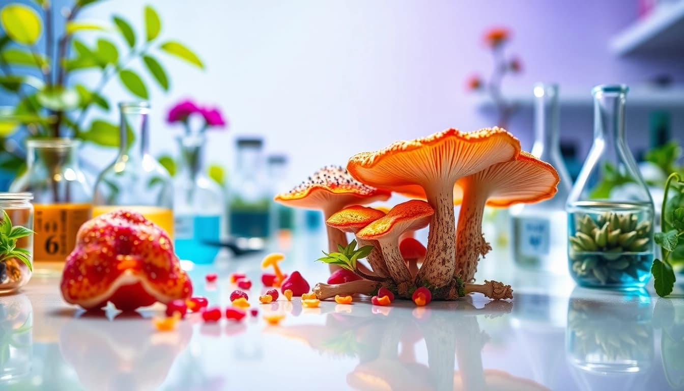 Psychedelicschemstore showcases vibrant psychedelic compounds in a professional lab setting.