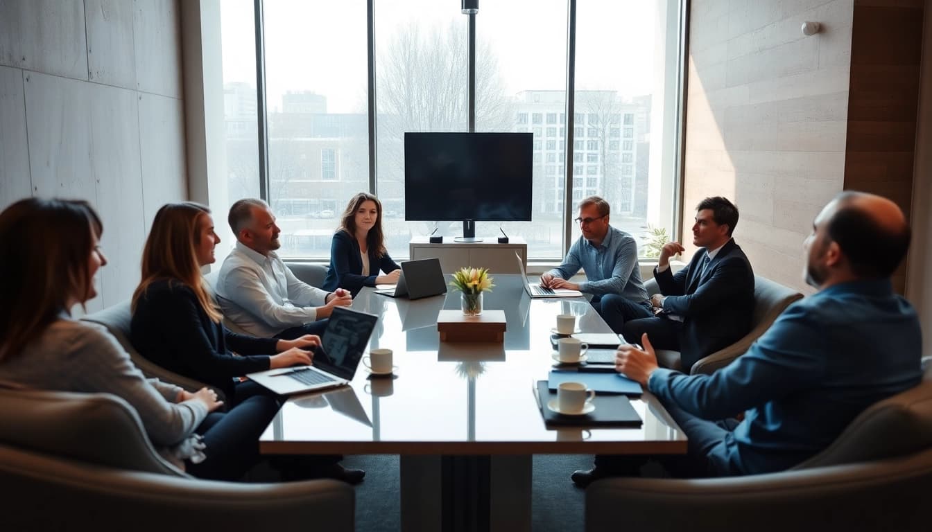 Team collaboration at https://www.shiverhamilton.com with diverse professionals in a modern office.
