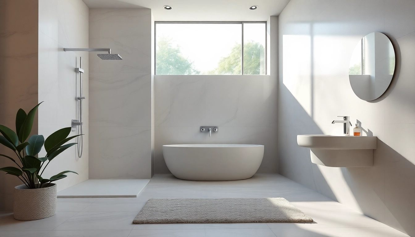 Experience elegant showers in a luxurious bathroom setting with soothing tones and modern design.