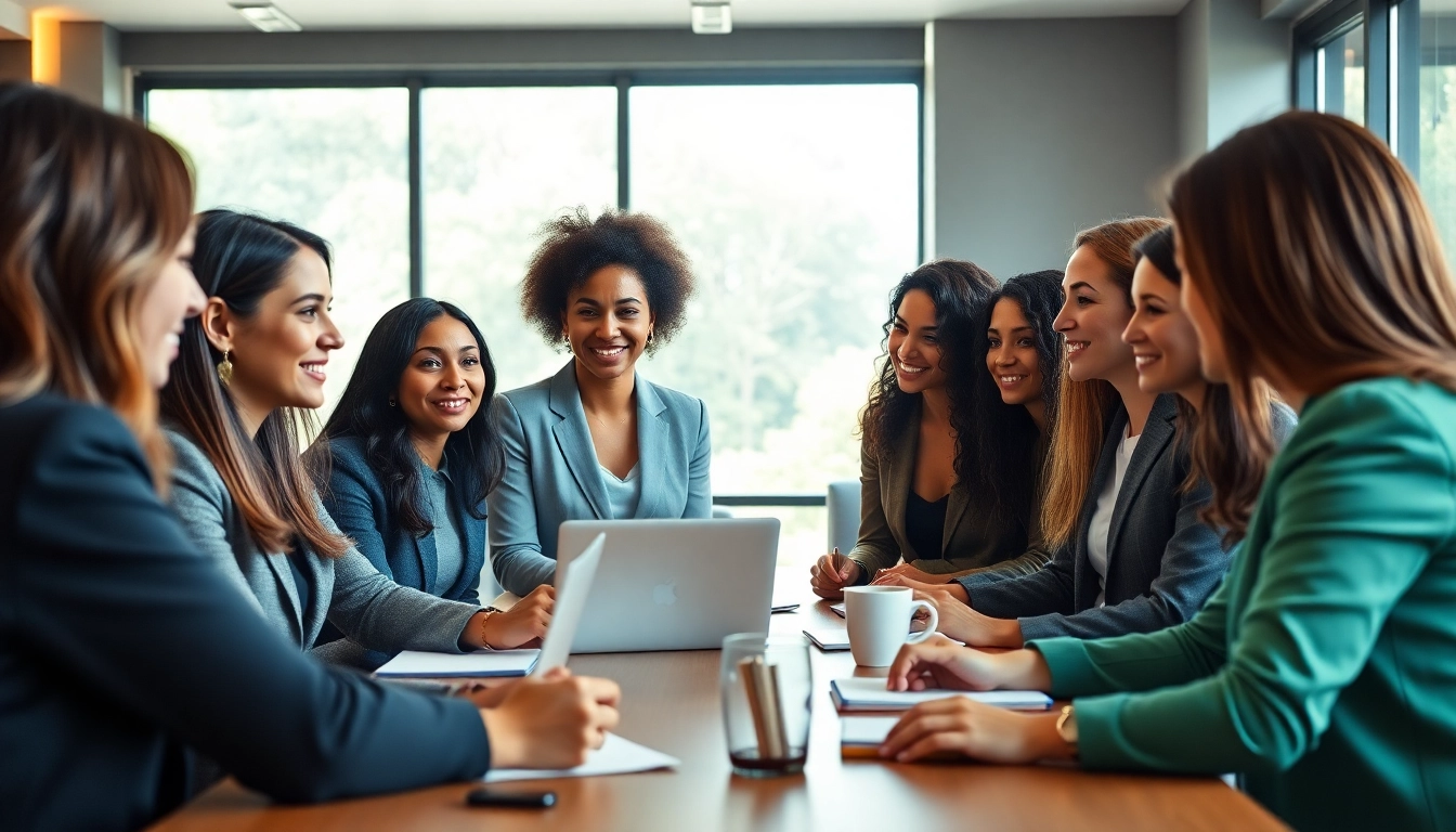 Empowered discussion on women leadership development among diverse professionals.