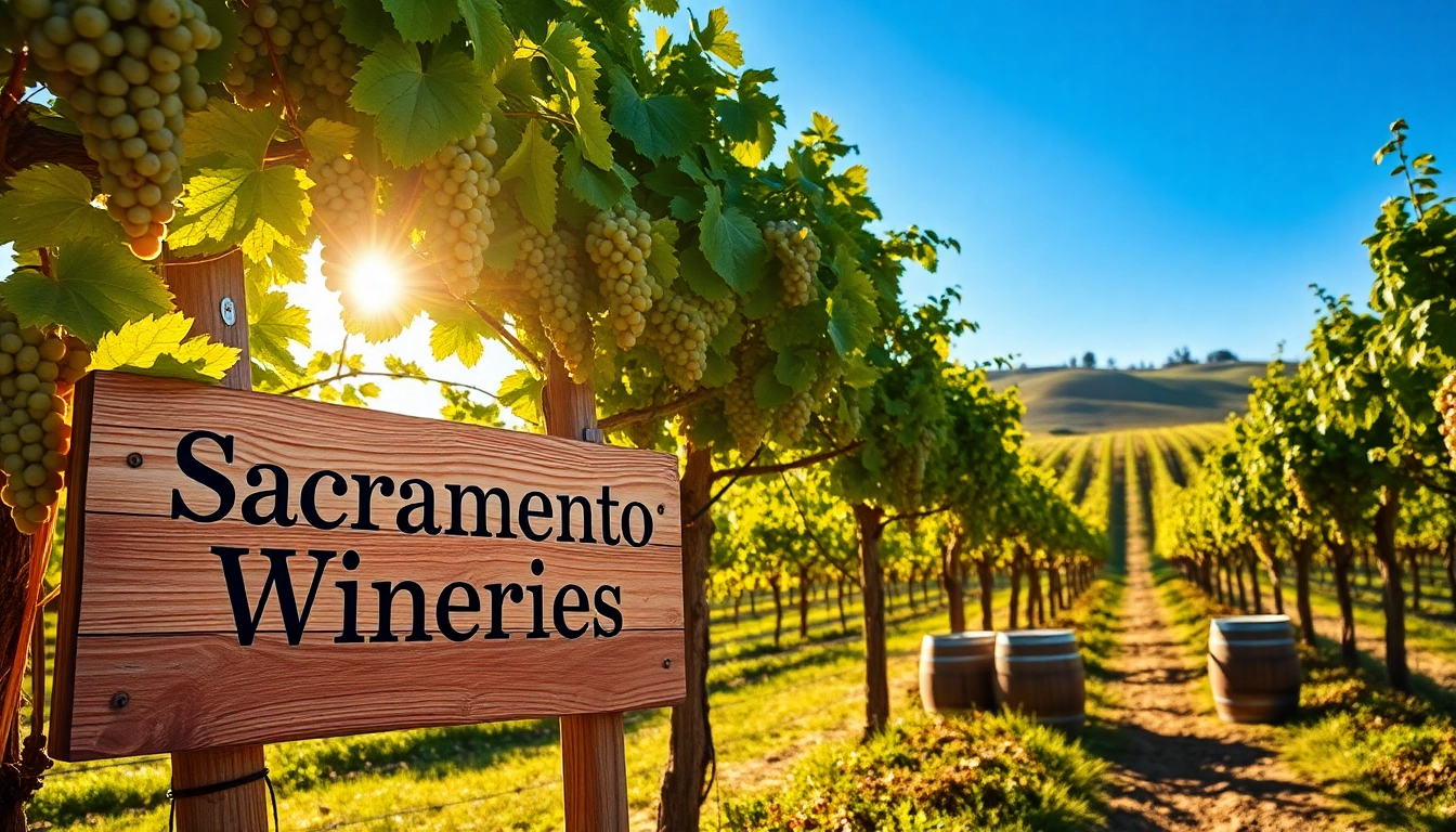 Experience Sacramento Wineries with picturesque vineyard views and ripe grapes.