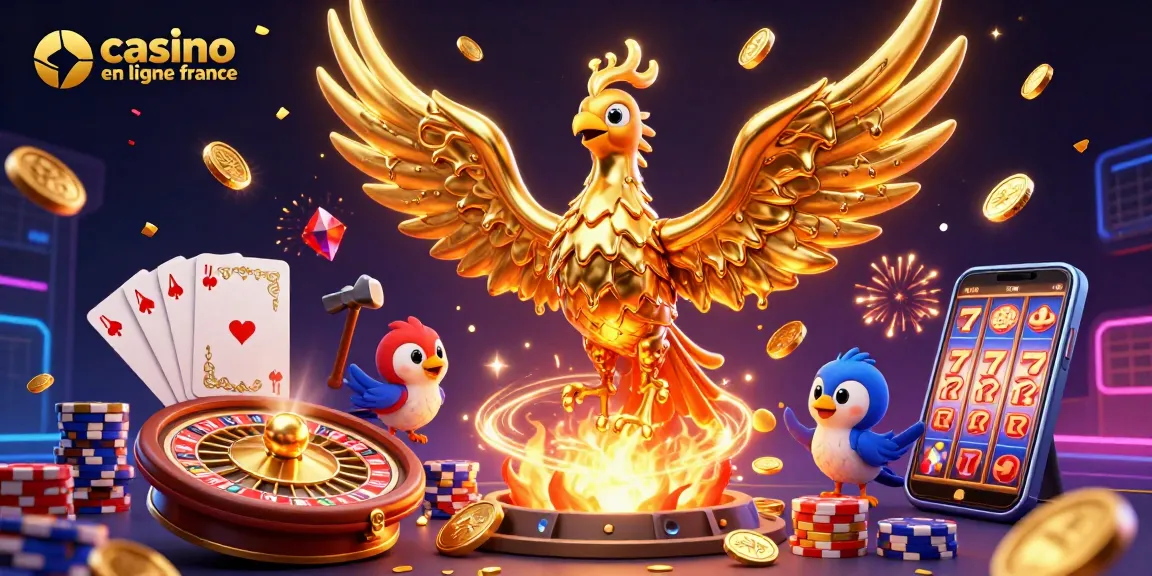 Profitez des aventures de casino en ligne France avec une illustration de jeux captivants et une ambiance festive.