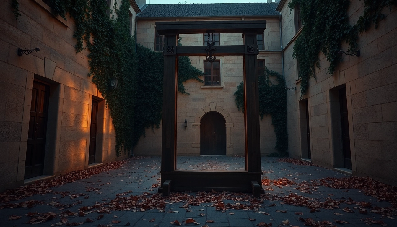Depiction of the guillotine origin phrase illustrating its historical significance.