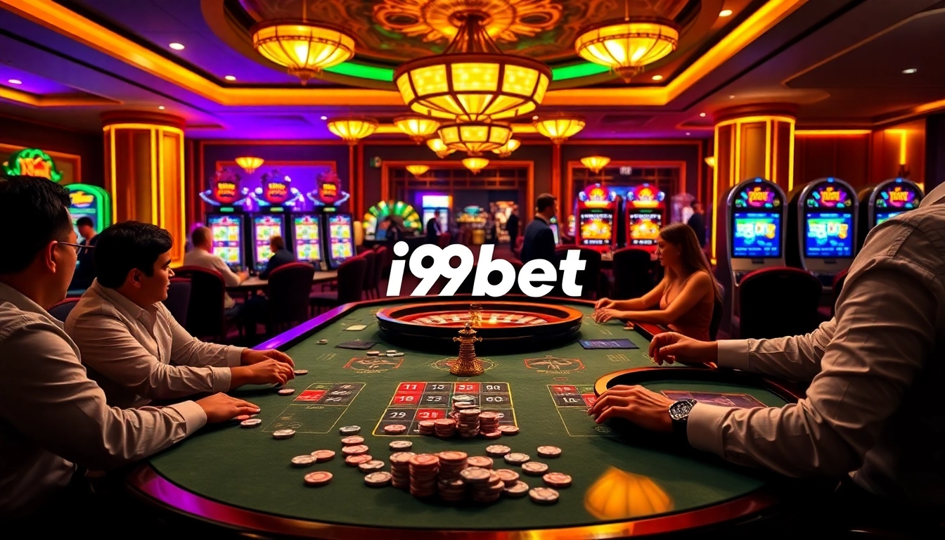 I9bet players enjoy exciting games at a luxurious casino table, experiencing thrill and betting opportunities.