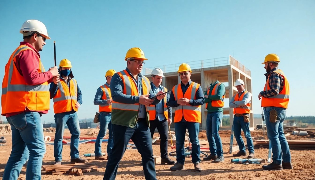 Construction training programs showcase skilled workers collaborating on a site, enhancing their practical skills.