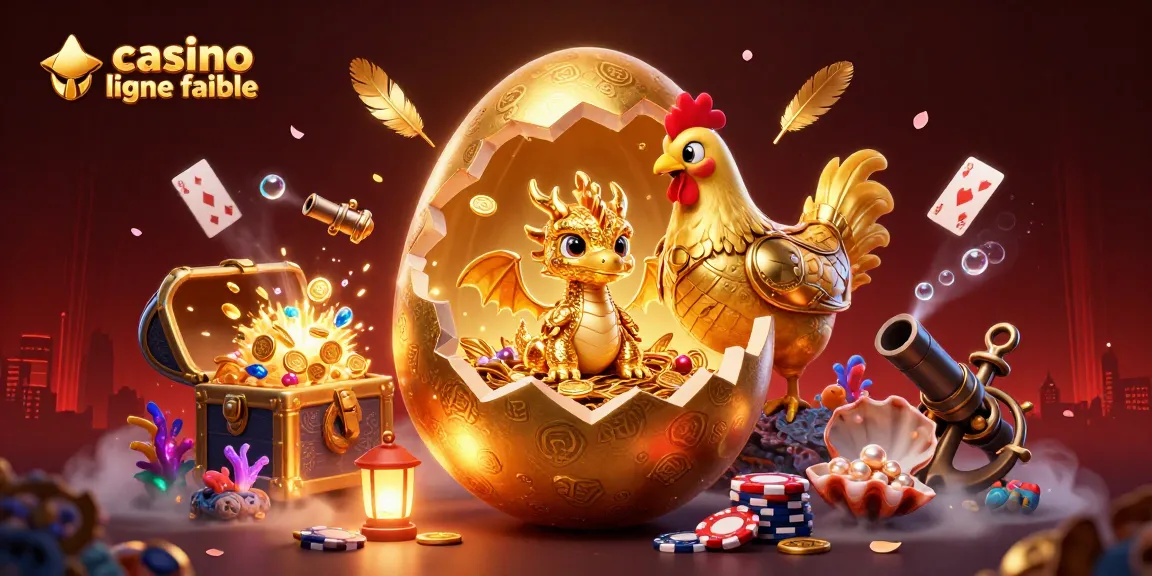 Visualisez une scène captivante de casino en ligne fiable avec un dragon doré et des jetons de poker.