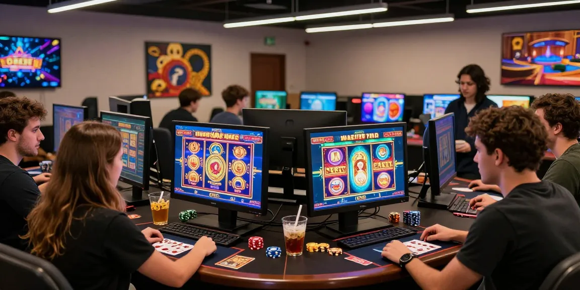 Group enjoying a game night featuring their favorite pragmatic slot games with colorful visuals.