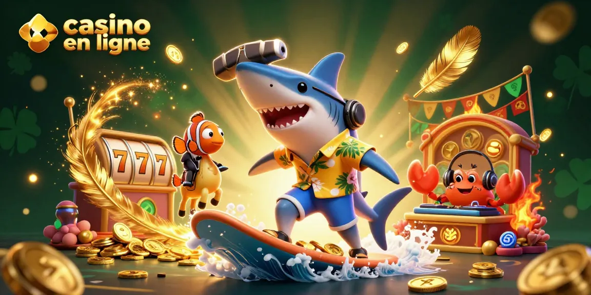 Profitez des jeux captivants de casino en ligne avec cette illustration colorée et dynamique.