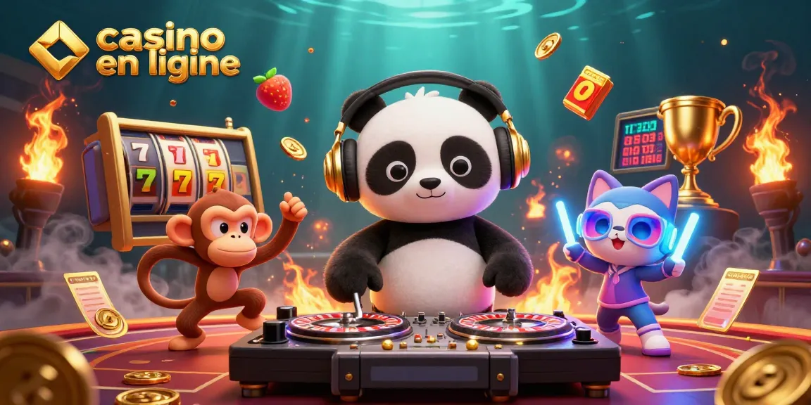 Casino en ligne : amusez-vous avec des jeux passionnants autour de DJ panda, singe et chat.