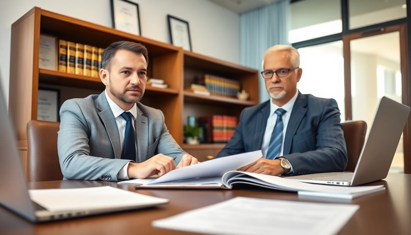 Boca Raton Real Estate Litigation Lawyer consulting with a client in a professional office setting.