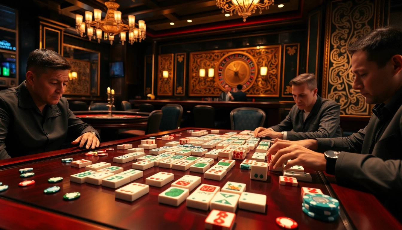 Experience the thrill of Mahjong Ways 2 at a vibrant casino table filled with players strategizing their next big win.