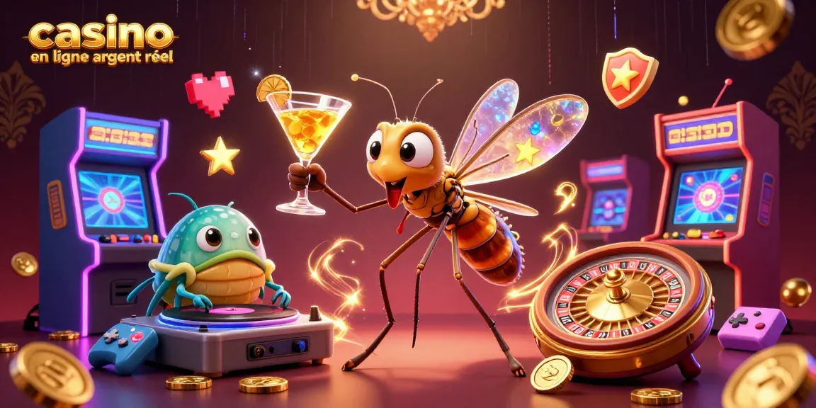 Profitez de l'excitation des jeux de hasard avec le casino en ligne argent réel à travers une illustration vibrante.
