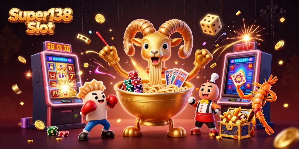 Experience the excitement of Super138 Slot featuring vibrant gaming characters and dynamic casino elements.