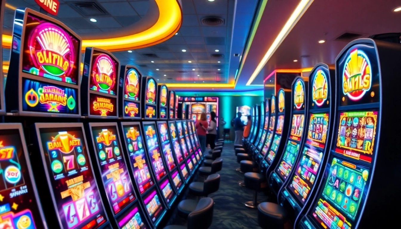 Experience thrilling online slots Uk in a vibrant casino setting with colorful games.