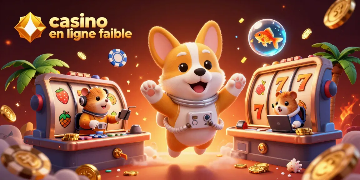 Jouez dans un casino en ligne fiable avec des personnages animés flottant dans l'espace et des jetons dorés.