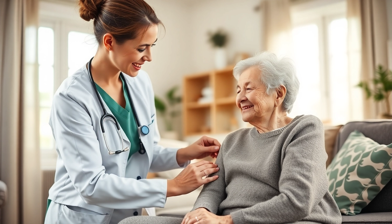 Caregiver delivering personalized home healthcare services in a warm and comforting environment.