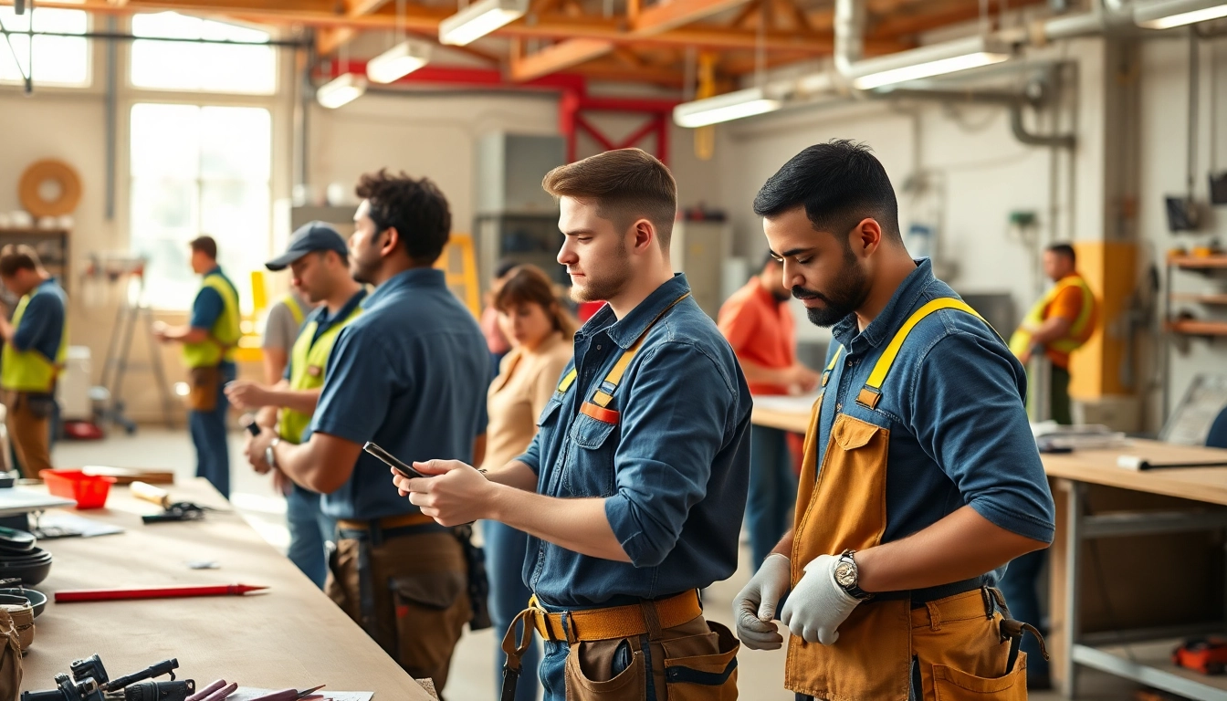 Engaged students learning at trade schools in southern California, showcasing hands-on skills in a vibrant environment.