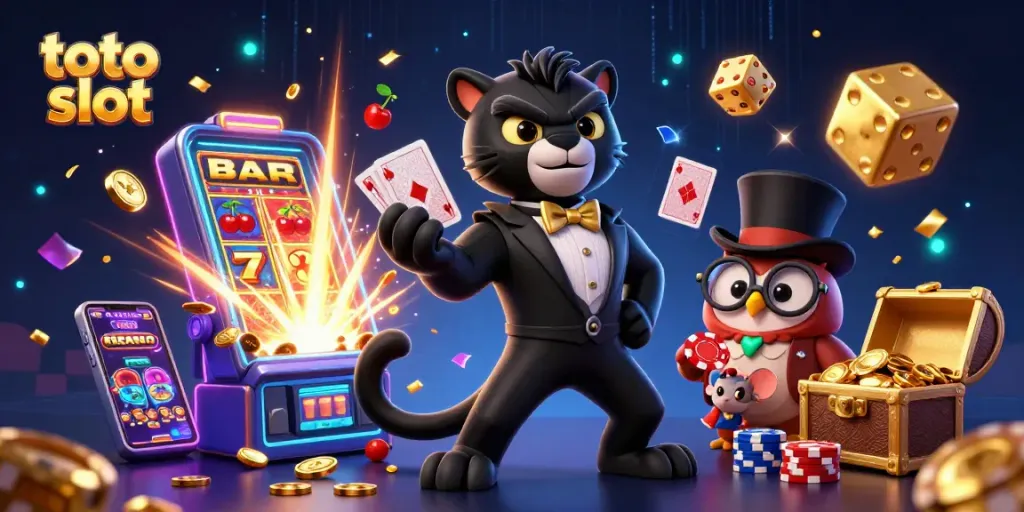 Menghadapi keseruan bermain toto slot dengan panther, burung hantu, dan tikus keberuntungan dalam kasino.
