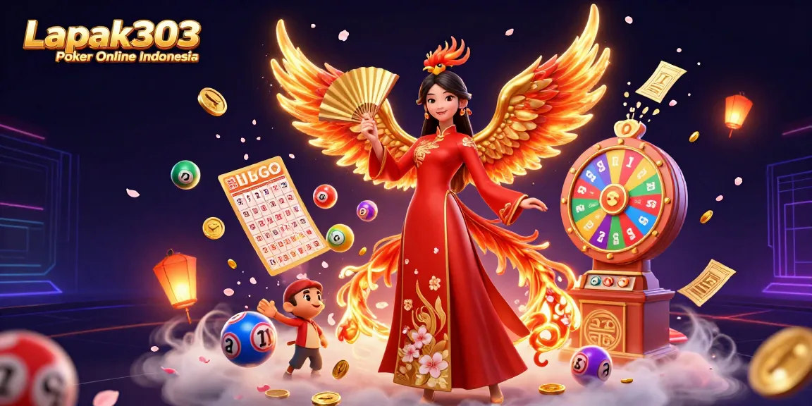 Experience exhilarating gameplay at Lapak303 Poker Online Indonesia with an enticing illustration of poker and fortune.
