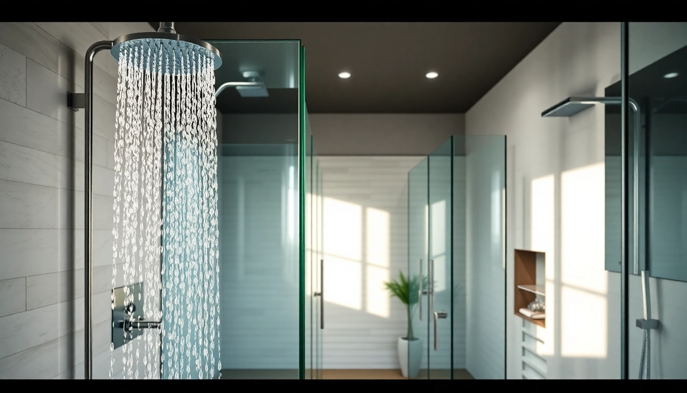Experience elegant showers Australia with a luxurious rain shower in a modern bathroom setting.