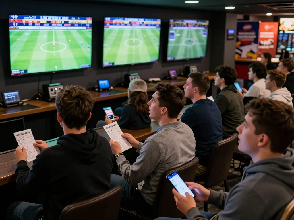 Socolive viewers engaged in thrilling football betting action at a lively sports bar.