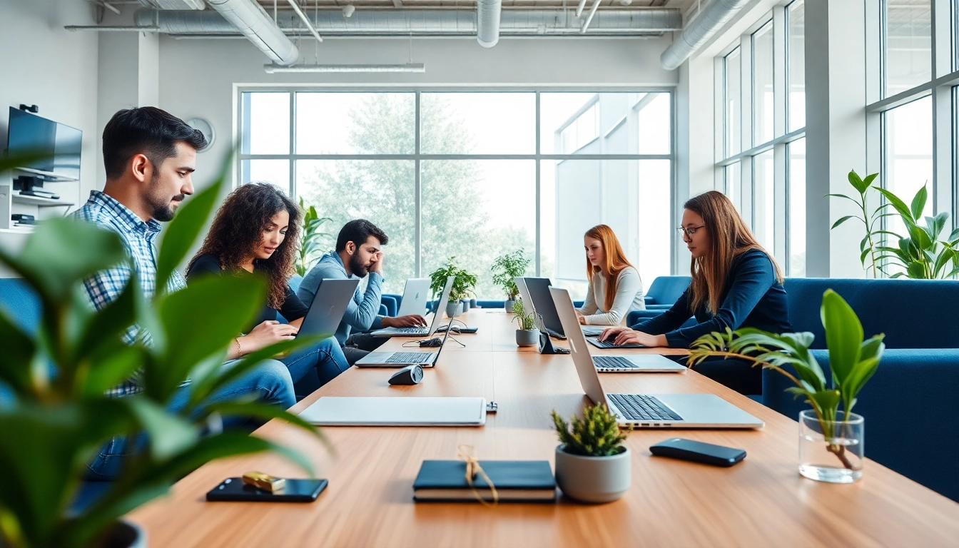Showcasing team collaboration in remote quality assurance jobs within a modern workspace.