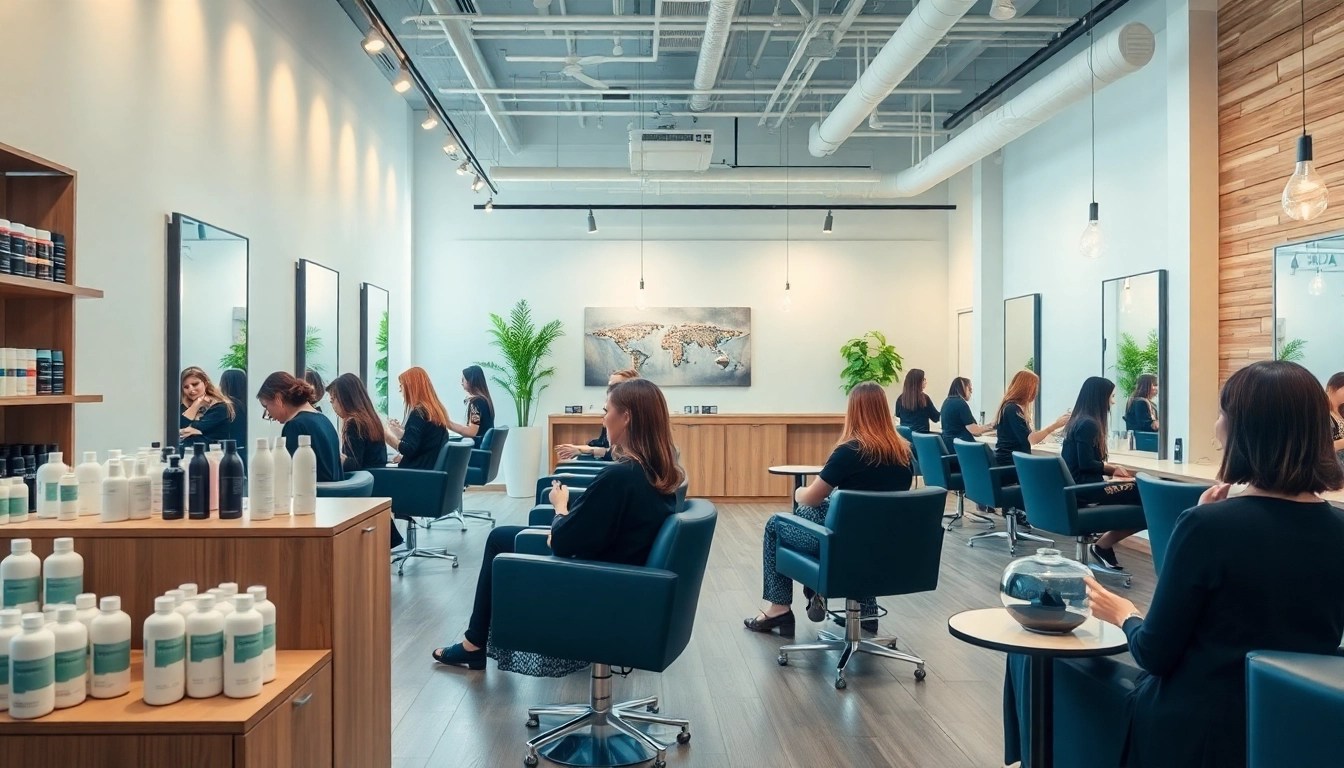 Experience premier hair salons in San Diego with expert stylists showcasing vibrant hair services in a modern salon.
