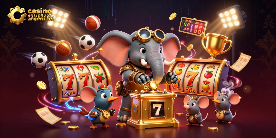 Jouer au casino en ligne argent réel avec un éléphant steampunk et des éléments de jeu riches.