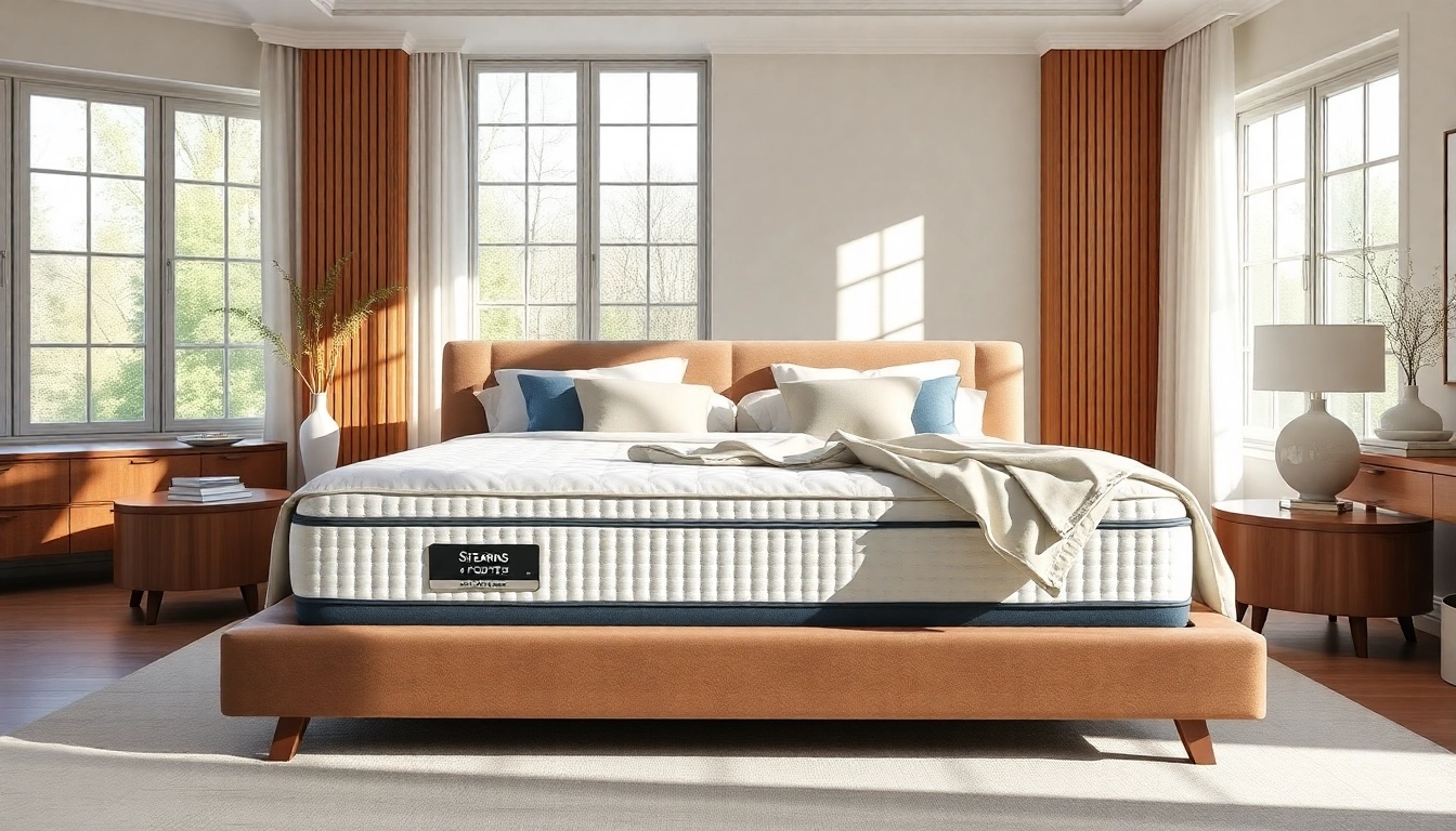 Showcase a Stearns and Foster mattress California King in a beautifully styled bedroom.