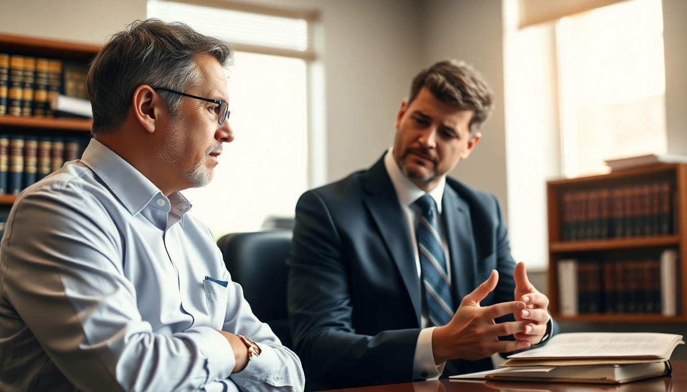 Helping a client with legal advice as a Manassas Personal Injury Lawyer in a professional setting.