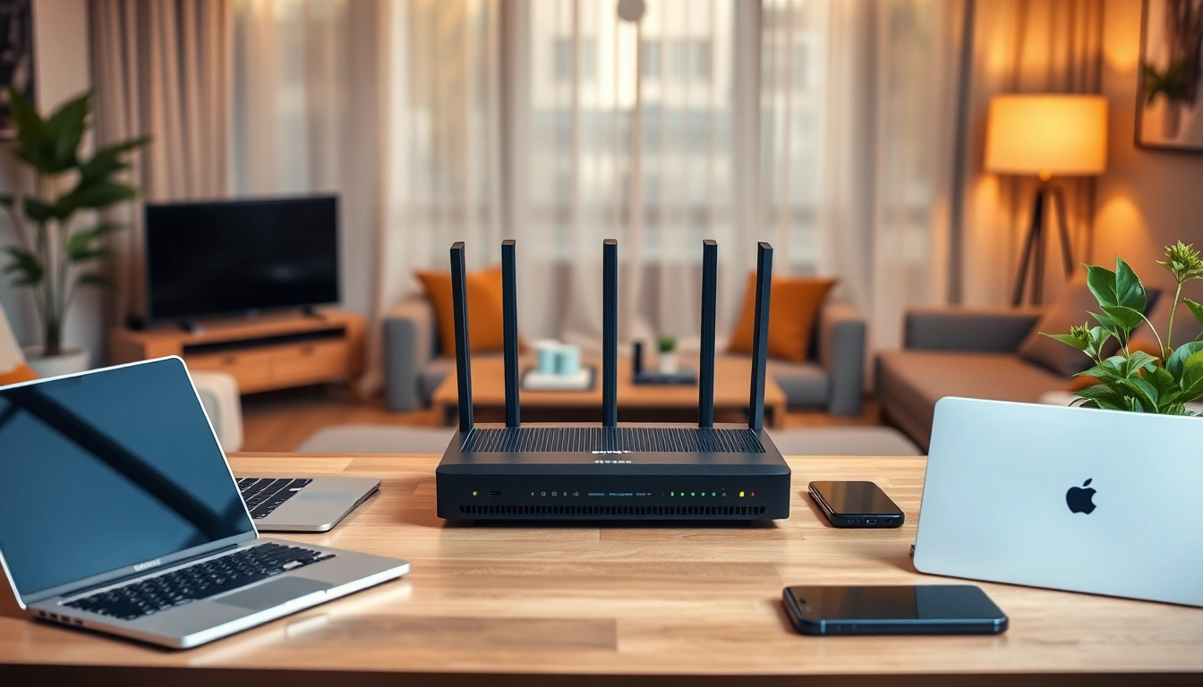 Set up featuring the best vpn router in a cozy home office environment.
