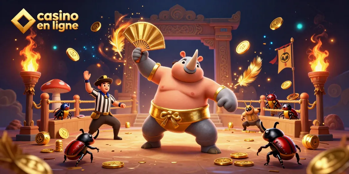 Jouer au casino en ligne avec animation de personnages captivants, pièces d'or volantes et ambiance festive.