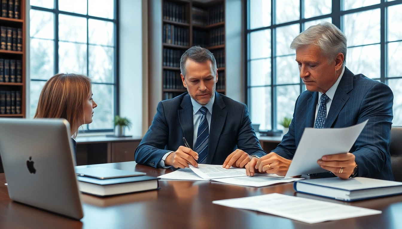 New Hampshire Immigration Attorney consulting with clients in a professional office environment.