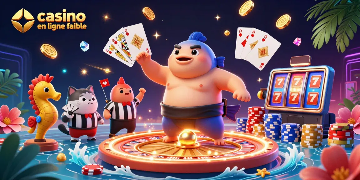 Cette illustration dynamique présente un fugu dans un ring sous-marin, promouvant un casino en ligne fiable avec des éléments de jeu en direct.