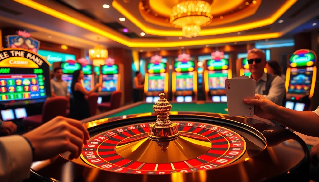 Exciting online gambling atmosphere featuring רמי אונליין with roulette and poker elements.
