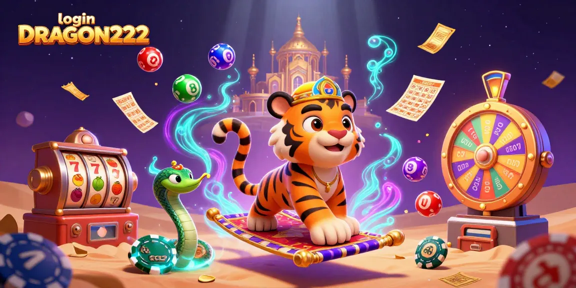 Experience the thrill of login DRAGON222 with vibrant game elements in a captivating casino scene.
