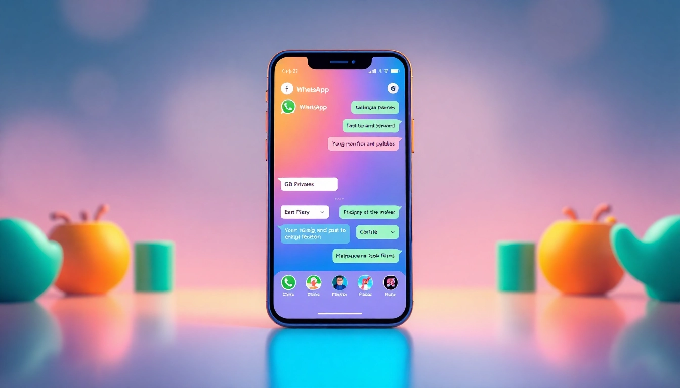 GBWhatsApp interface on a smartphone highlighting customization features and privacy settings.