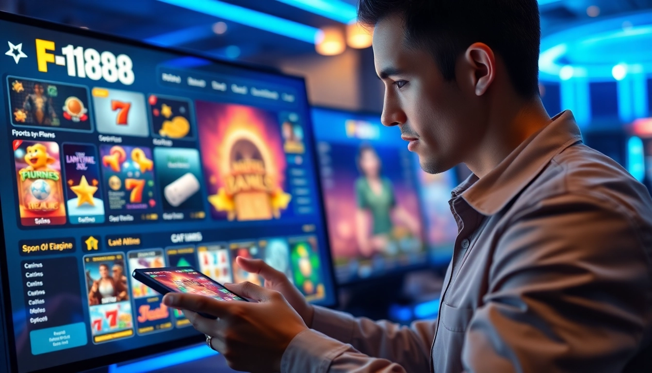 F168 online platform showcasing diverse gaming options and a modern interface.