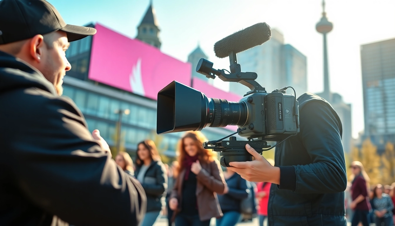Edmonton videographer capturing vibrant moments at a lively outdoor event in the city.