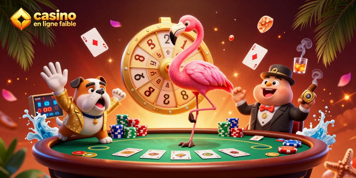 Découvrez le monde des paris avec casino en ligne fiable, un animateur en flamant et un bulldog performant.
