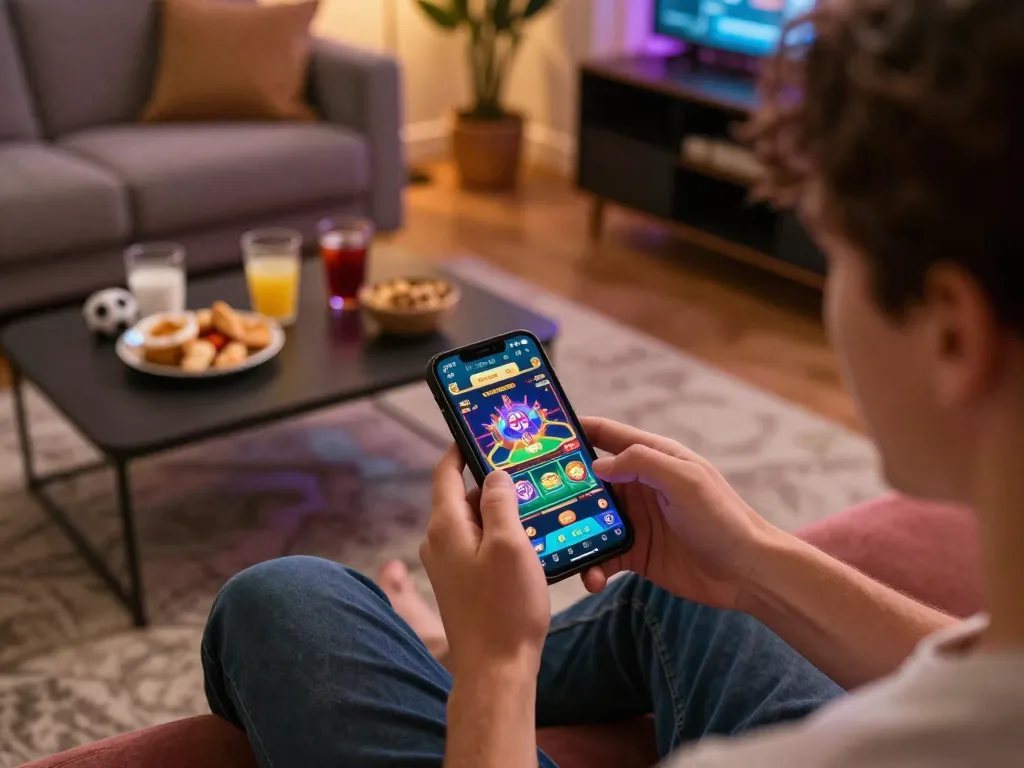 Engaging user enjoying top quality widgets on mobile casino app, showcasing interactive betting interface